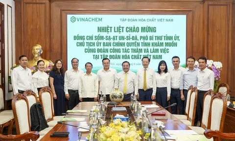 Vinachem làm việc với Đoàn đại biểu Ủy ban Chính quyền tỉnh Khăm Muồn (CHDCND Lào), thúc đẩy triển khai Dự án Muối mỏ Kali Lào