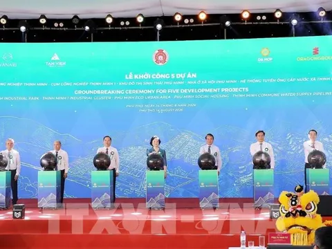 Phú Thọ khởi công tổ hợp 5 dự án với tổng vốn đầu tư hơn 7.200 tỷ đồng